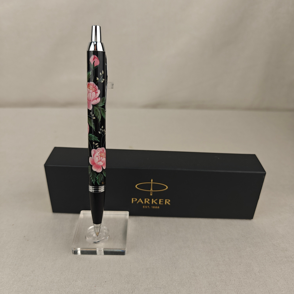 Ручка шариковая "Пионы" с ручной росписью