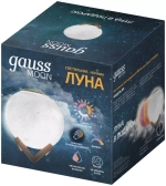 Св-к Gauss LED настольный 3D Луна 1W 220-240V D13 см белый с увлажнителем воздуха, NN004