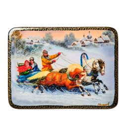 ШК-19/15-D Шкатулка в технике декупаж «Тройка» (10х8х3,5)