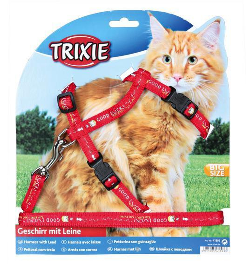 Trixie Шлейка Premium с поводком 34-57см/13мм для крупных кошек 41893