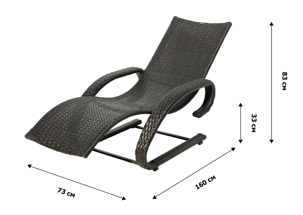 Лежак Модена арт.7006, ротанг искусственный (коричневый) "Garden story"