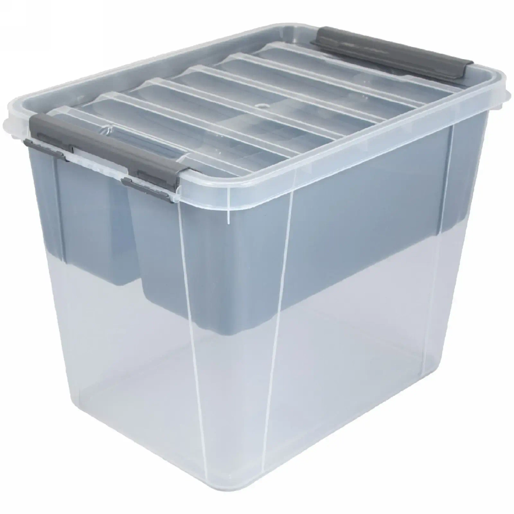 Контейнер для хранения универсальный с вкладышем и крышкой «ПРОФИ», прозрачный, 41*29.5*31.2см 25л
