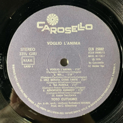 Винтажная виниловая пластинка LP Toto Cutugno Voglio L'Anima (Italy 1979)