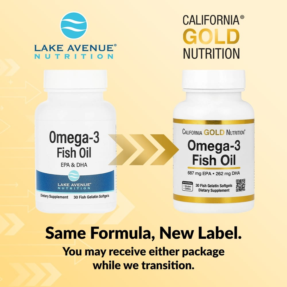 California Gold Nutrition, рыбий жир с омега-3, 30 капсул из рыбьего желатина (1250 мг в 1 капсуле)