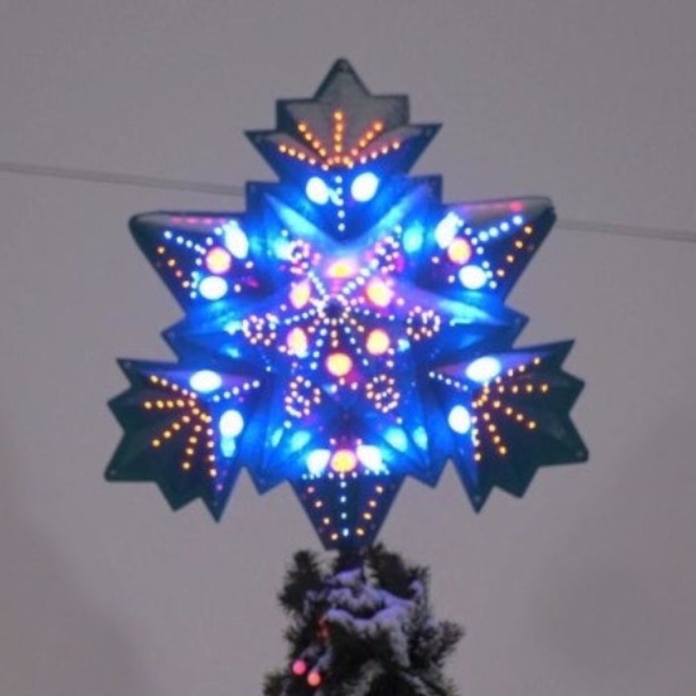 светодиодная макушка звезда на большую уличную елку "Северная Корона"