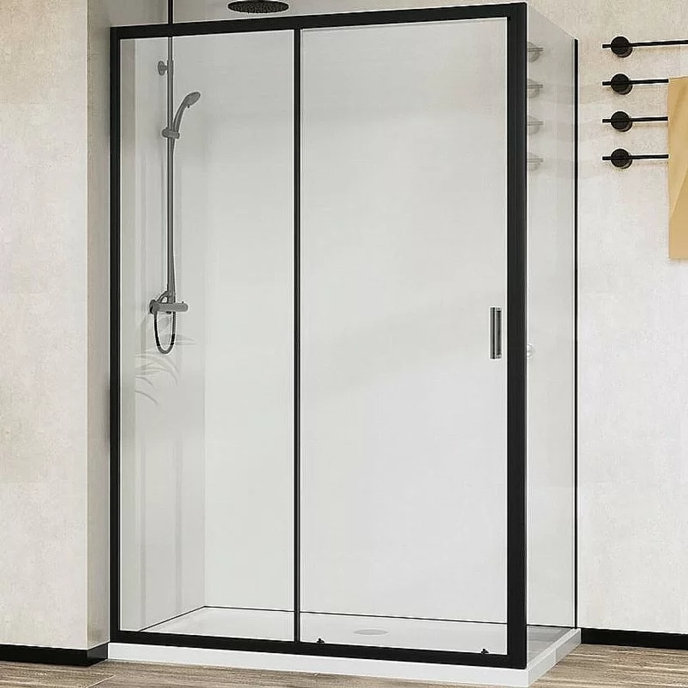 Душевой уголок Vincea City VSR-5CT9012CLB 120х90 стекло прозрачное/профиль черный