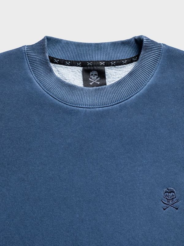 Толстовка garment dye синяя - фото 3