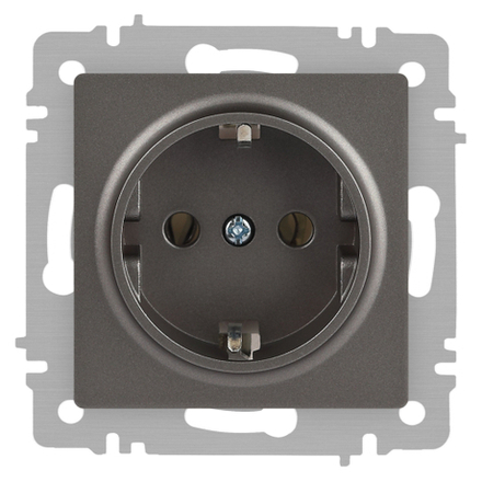 Розетка Intro Accent 6-202-09 2P+E Schuko 16А-250В IP20 СУ AL/CU титан