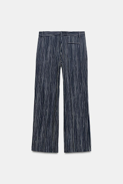 ZARA БРЮКИ В ПОЛОСКУ — ZW COLLECTION, МОРСКОЙ СИНИЙ