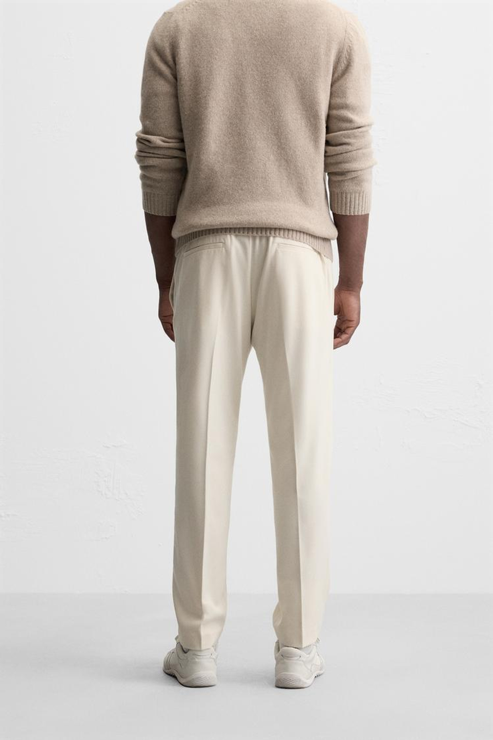 ZARA БРЮКИ-ДЖОГГЕРЫ КОМФОРТНОЙ ПОСАДКИ, ЭКРЮ