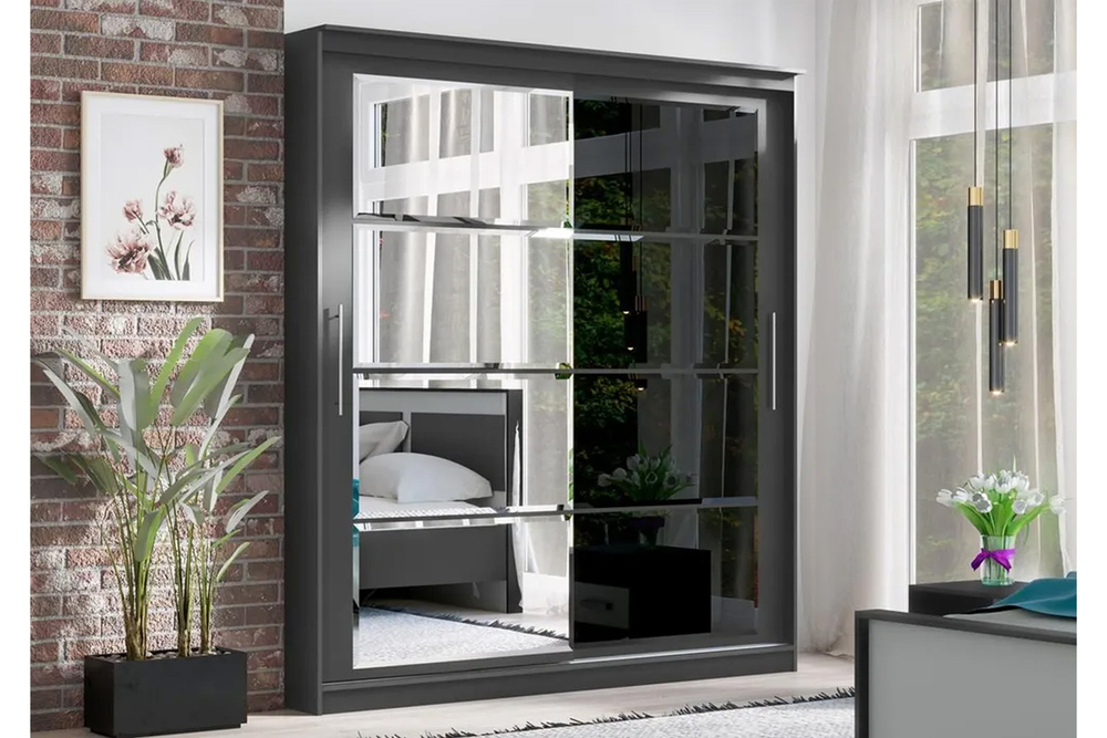 Шкаф-купе Элегант №7 2,0 м, Графит