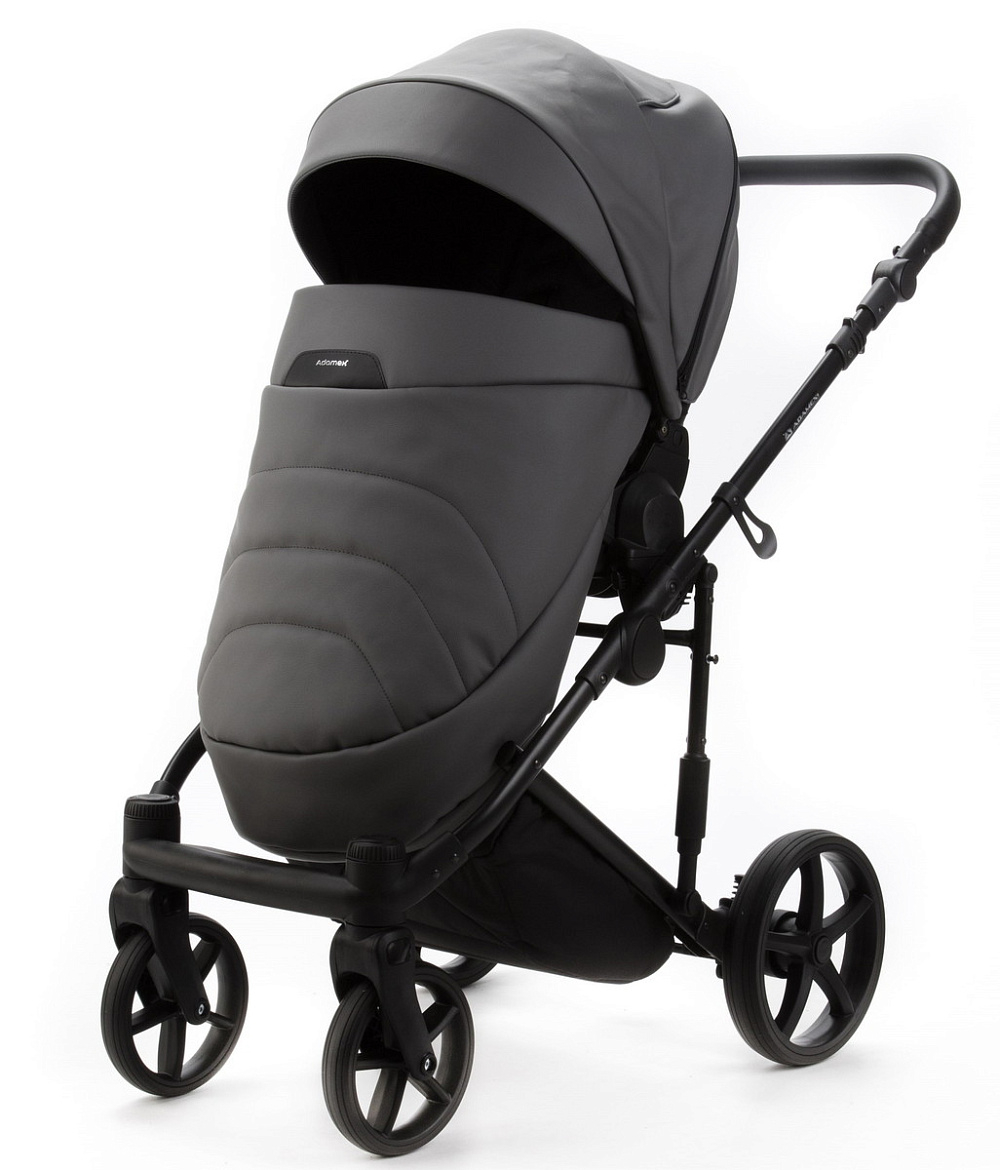 Детская коляска Adamex Zico Deluxe New 2 в 1 ZN-SA04 СЕРАЯ КОЖА