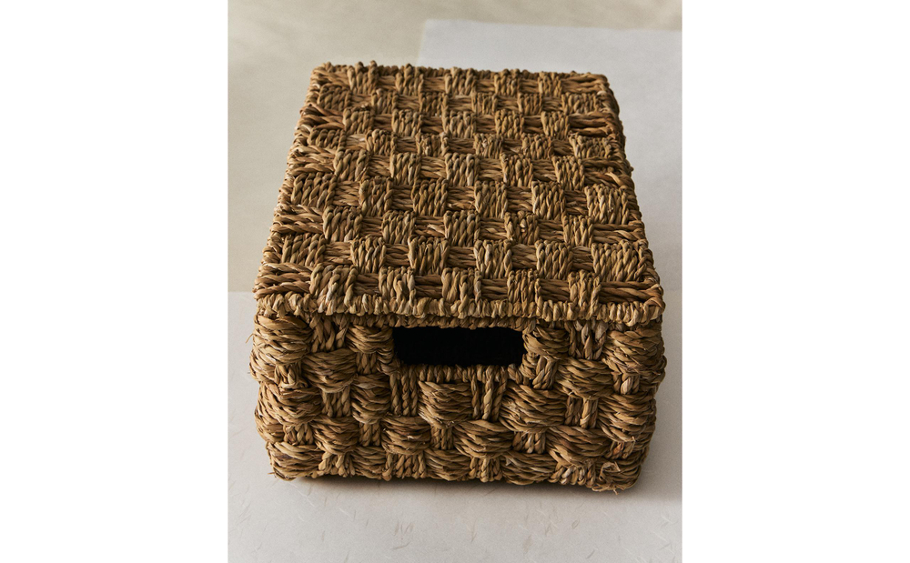 Zara Home Корзина из морской травы, цвет бежевый, 33 см