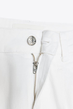 ZARA ДЖИНСЫ Z1975 WIDE LEG СО СРЕДНЕЙ ПОСАДКОЙ И ЗАЩИПАМИ, БЕЛЫЙ