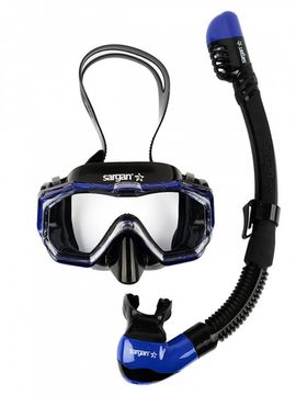 Набор маска+трубка в сумке Sargan Панорама-М черный/темно-синий