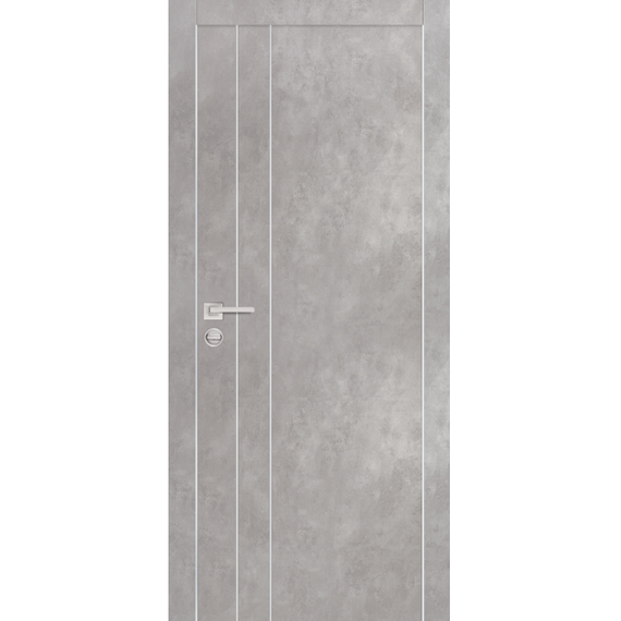 Фото межкомнатной двери экошпон Profilo Porte PX-14 серый бетон с алюминиевой кромкой с 2-х сторон