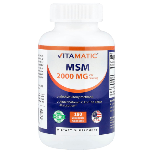 Vitamatic, МСМ, 180 растительных капсул