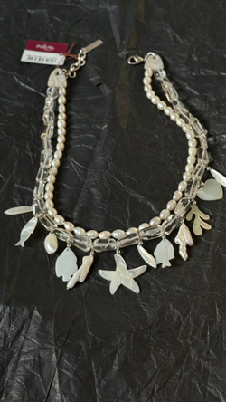 Колье Nature Bijoux, Les Cyclades, с горным хрусталем, жемчугом и перламутром, NB25.2-15-43554 (белы