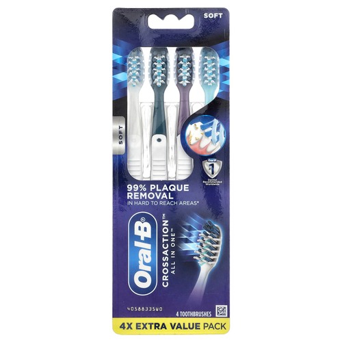 Oral-B, CrossAction All In One, зубная щетка, мягкая, 4 зубные щетки
