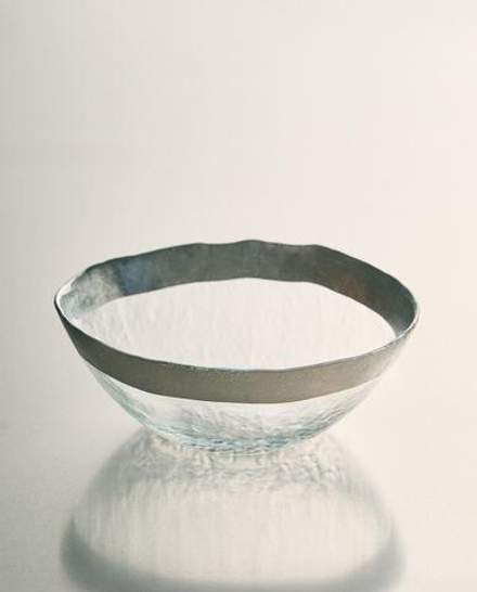 Zara Home миска из стекла, цвет серебристый, 14 см