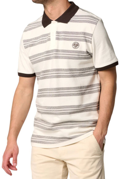 Мужское теннисное поло Roland Garros Heritage Tristan Shirt - экрю/шоколадный