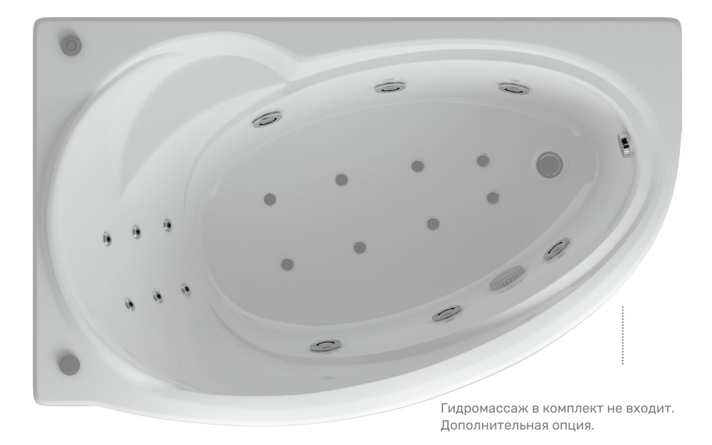 Акриловая ванна Aquatek (Акватек) Бетта 160x97 L, с каркасом и сливом-переливом