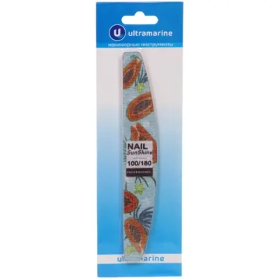 Пилка наждачная профессиональная «ЭЛЛА», экзотика, 100/180грит, 2,8*17,8см (блистер Ultramarine)