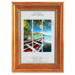 Фоторамка Image Art С18 10х15 деревянная из сосны, цвет бронза, вставка стекло
