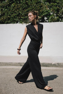 ZARA БАЗОВЫЕ БРЮКИ ПИКЕ, ТЕМНЫЙ АНТРАЦИТ