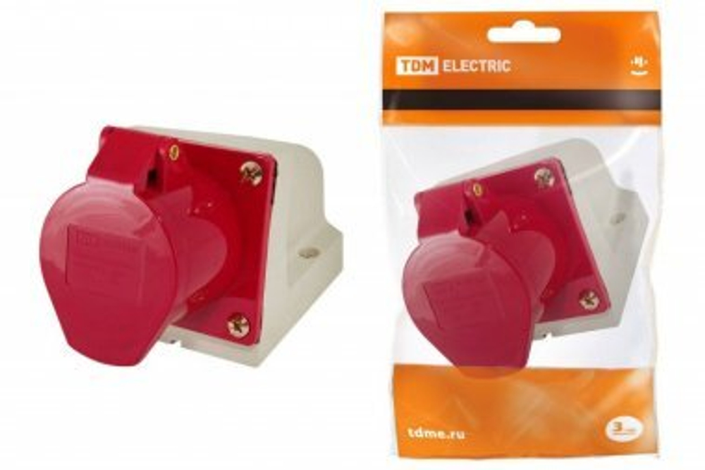 Розетка 125 стационарная 3Р+РЕ+N 32А 380В IP44 TDM SQ0602-0006