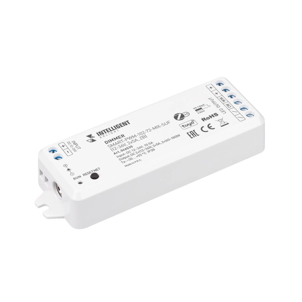 INTELLIGENT ARLIGHT Диммер SMART-PWM-102-72-MIX-SUF (12-36V, 2x5A, ZB) (IARL, Контроллер) 046535