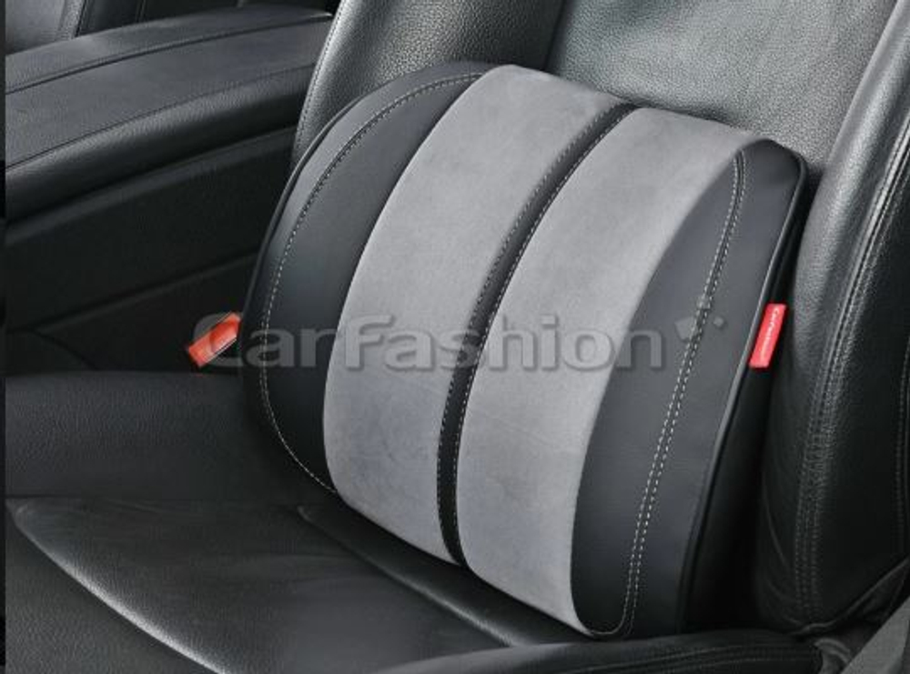 Поддержка поясничная "CarFashion" - «FLEX L» - 41572 -Замш+Экокожа -серый/черный/серый
