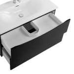 Тумба с раковиной подвесная BelBagno MARINO-CER-N-900-2C-SO-NL-P Nero Lucido, раковина белая BB-8099-90