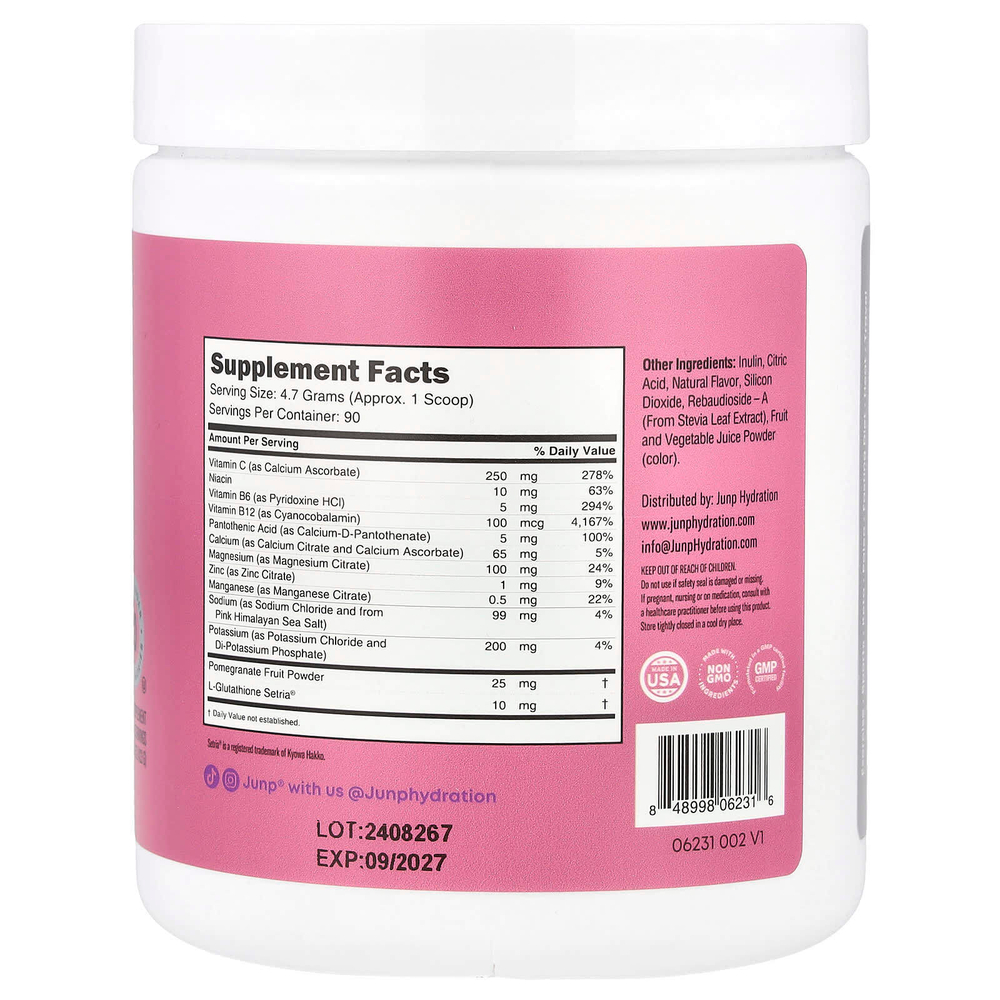 JUNP Hydration, Порошковая смесь электролитов, виноград, 423 г (14,9 унции)
