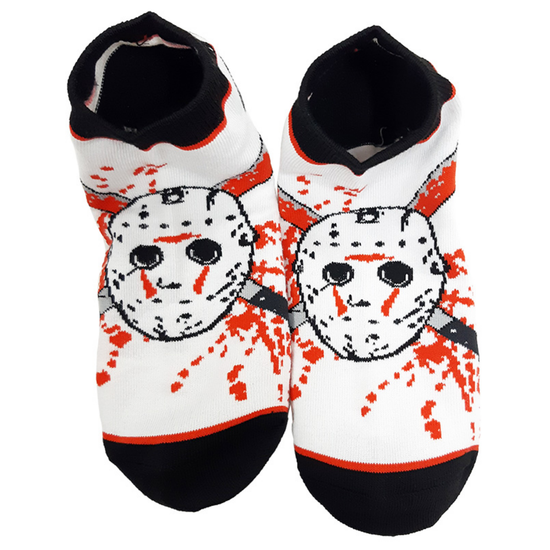 Укороченные носки Пятница 13е. Джейсон Вурхиз, р-р 40-44 (белый/черный)