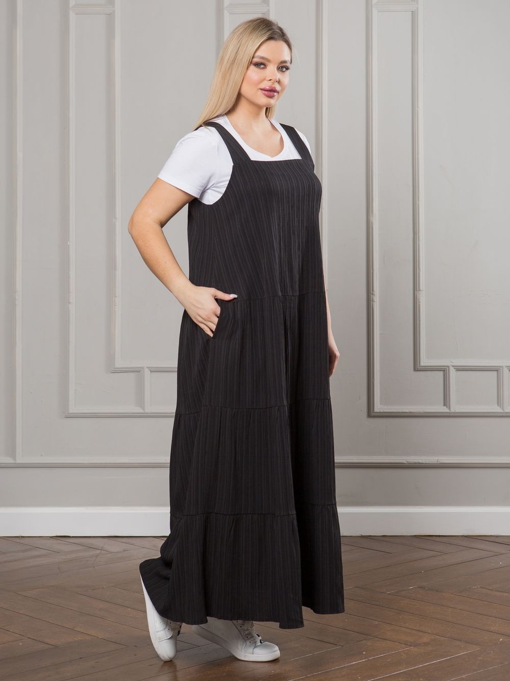 Сарафан 1251 серый Novita (Акция)