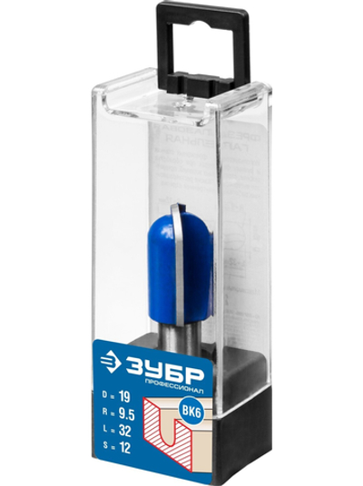 ЗУБР 19 x 32 мм, радиус 12.7 мм, фреза пазовая галтельная, Профессионал (28751-19-32)