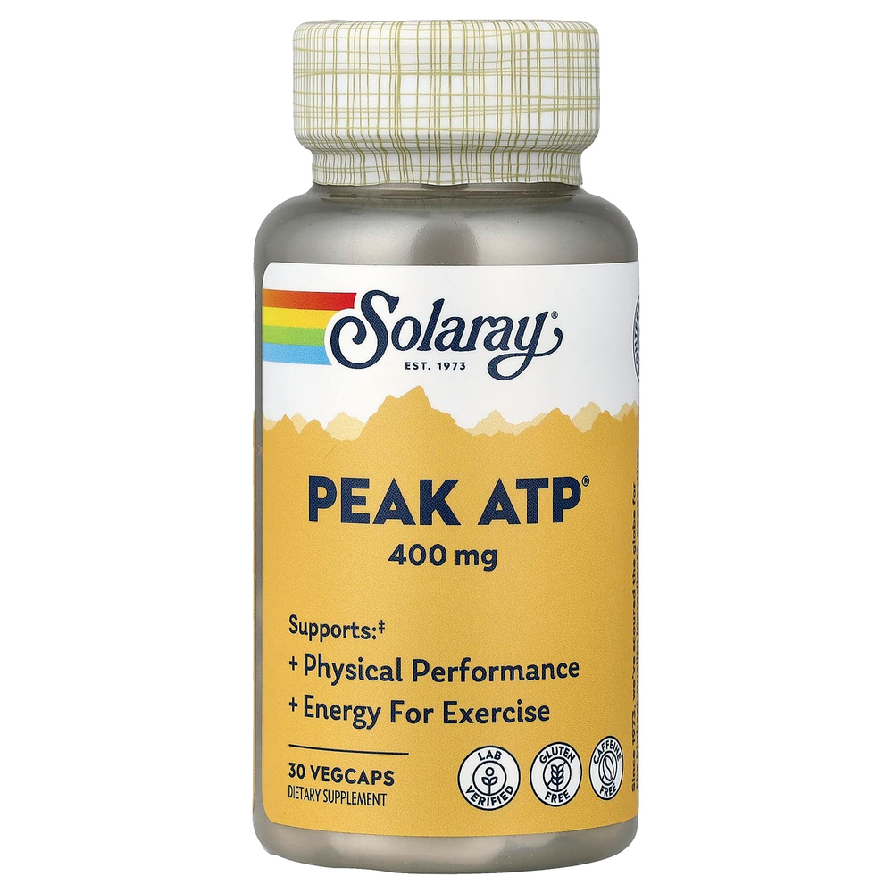 Solaray, Peak ATP®, 400 мг, 30 вегетарианских капсул