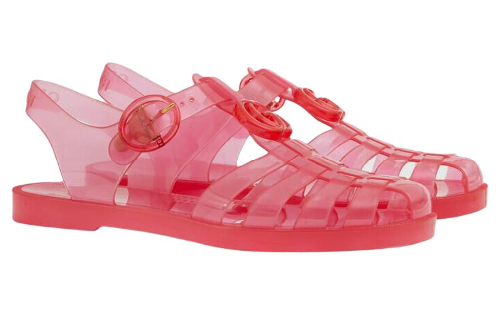 Gucci Wmns Gg Fisherman Sandal "Deep Coral"