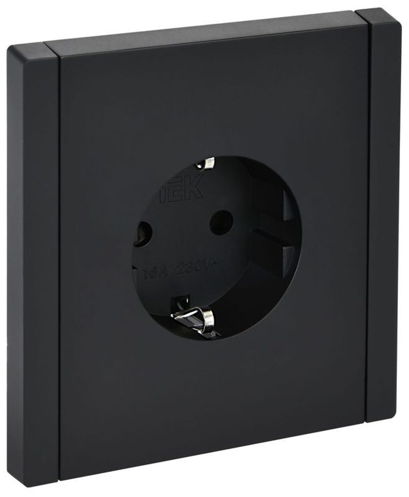 Розетка СП FORTE&PIANO FP115 16А с заземл. защ. шторки винт. крепл. черн. IEK FP-R14-16-K02 Розетка СП FORTE&PIANO FP115 16А с заземл. защ. шторки винт. крепл. черн. IEK FP-R14-16-K02