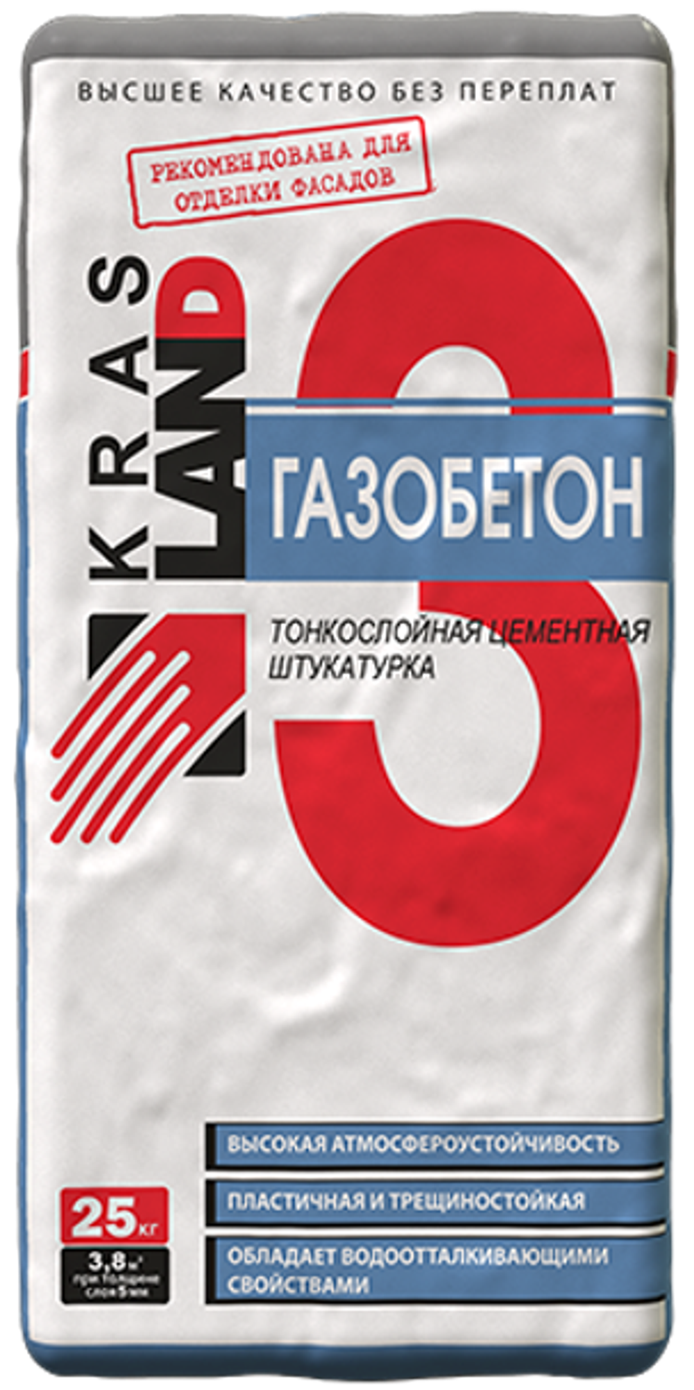 Штукатурка тонкослойная ГАЗОБЕТОН-3 Krasland 25 кг