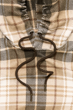 H&M - Glenn Martens Толстовка с капюшоном в клетку, бежевый