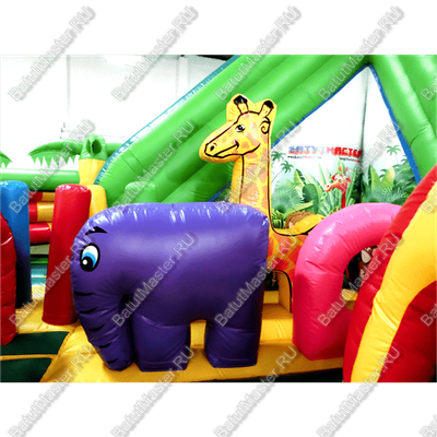 Коммерческий надувной батут "Джунгли малый со скалодромом"