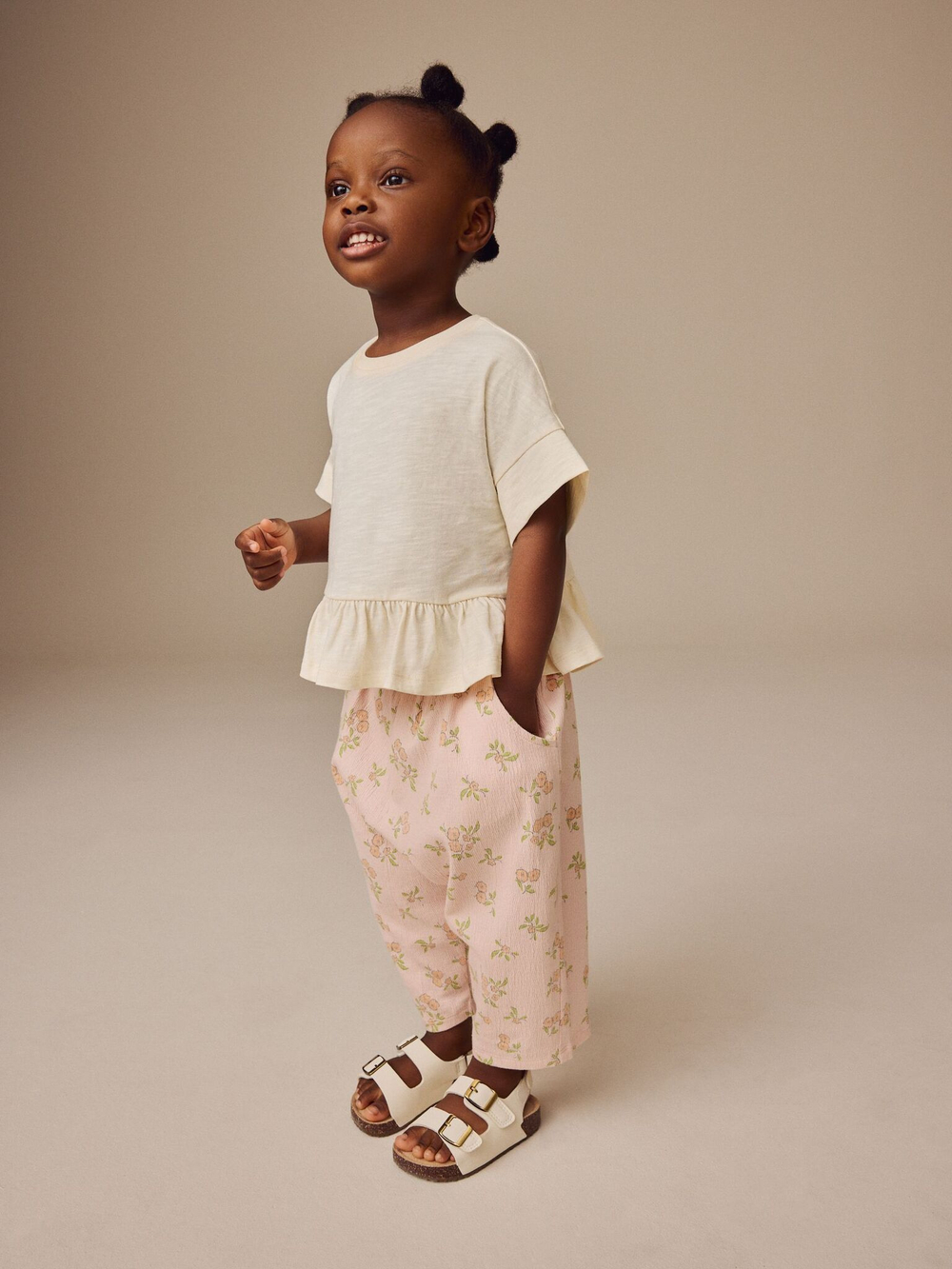 Брюки широкие для девочки Next E51-653, Светло-розовый