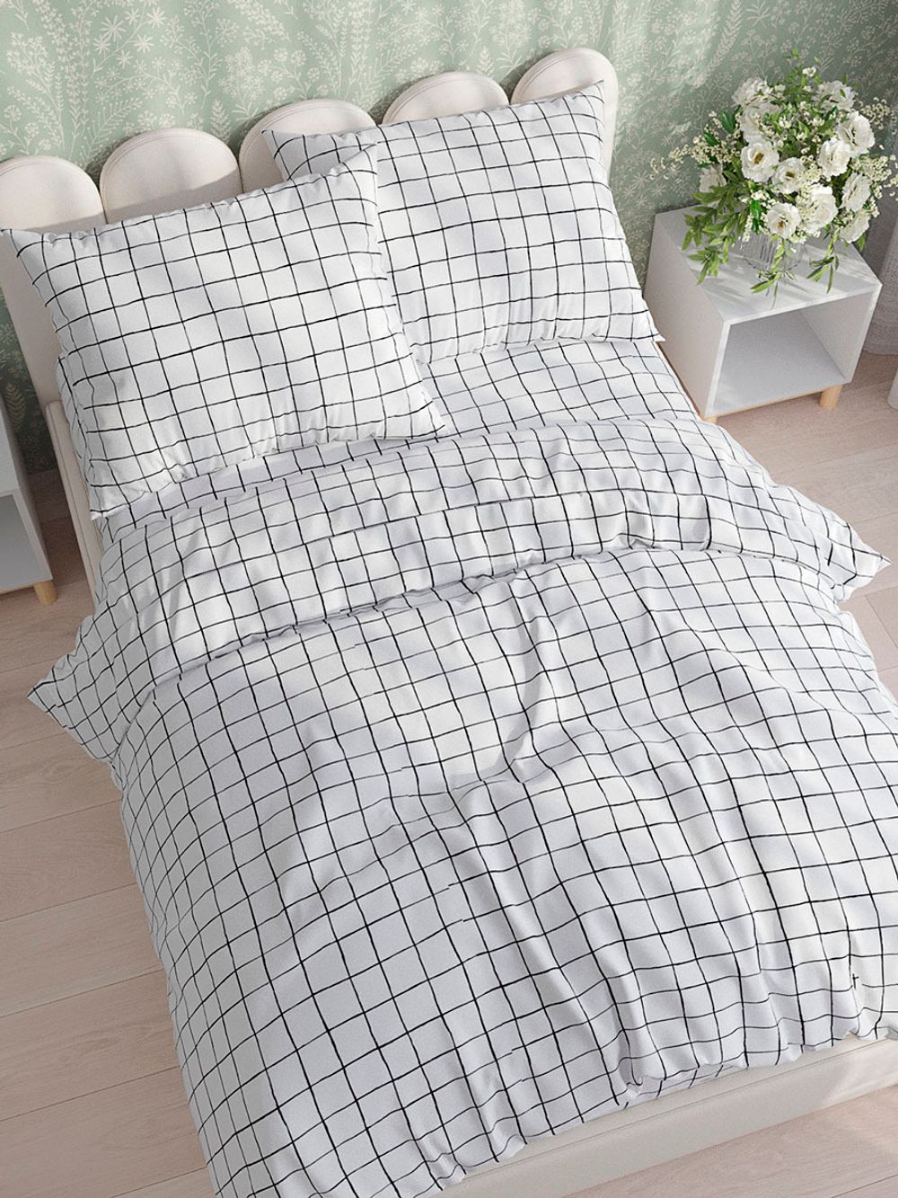 Постельное белье бязь Сказка "Торино" 2-спальное  Наволочка 50х70 см 2 шт Простынь на резинке 160x200 см Пододеяльник 175x215 см