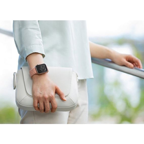 Ремешок Uniq Aspen Strap Braided для Apple Watch 42/44/45 мм (44MM-ASPPNK) розовый