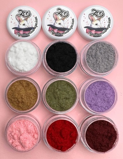 Zoo nail Флок для дизайна ногтей Пушистый кролик серый, 1гр