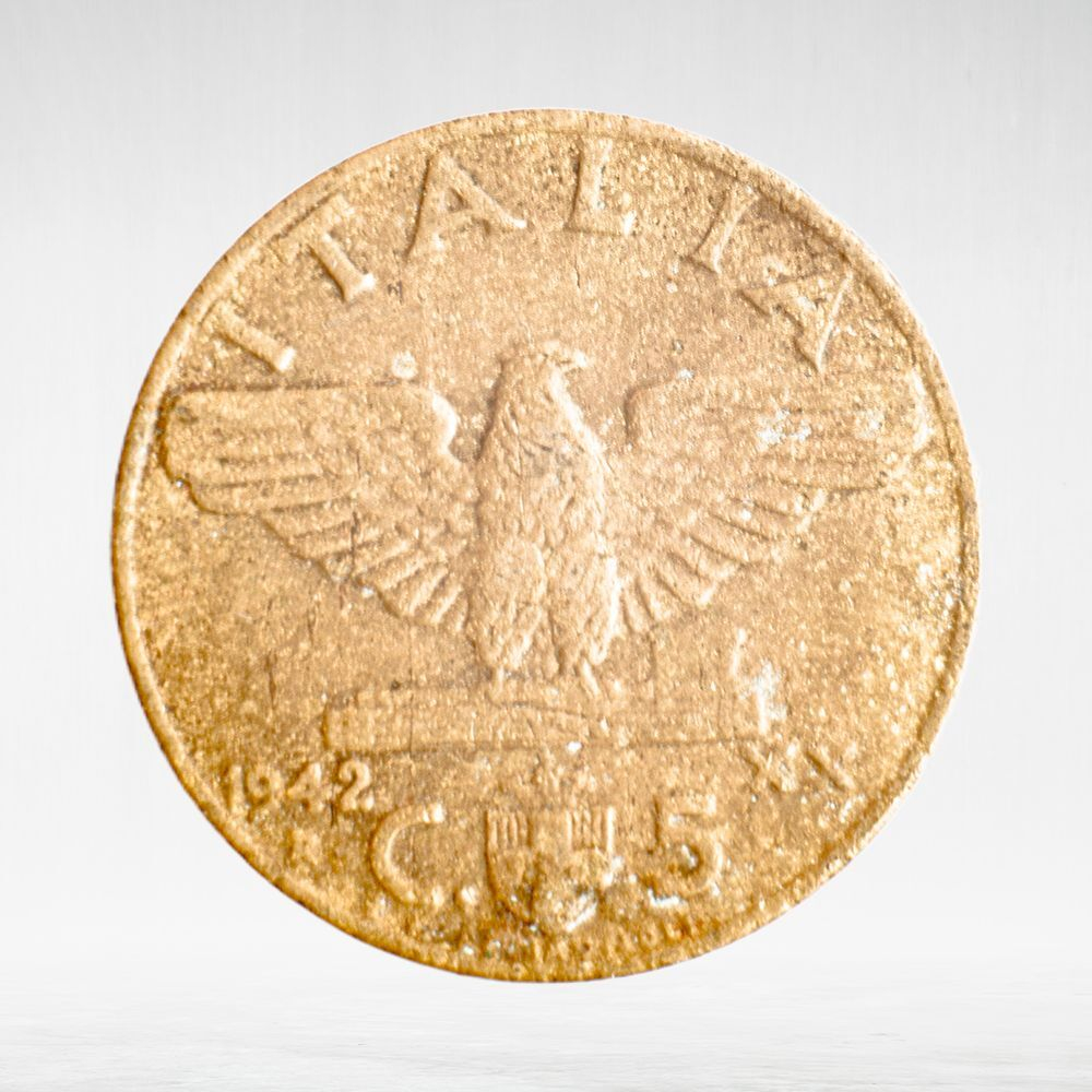 Italy 5 Centesimi 1942 R "Victor Emmanuel III - Eagle and Fasces", VF