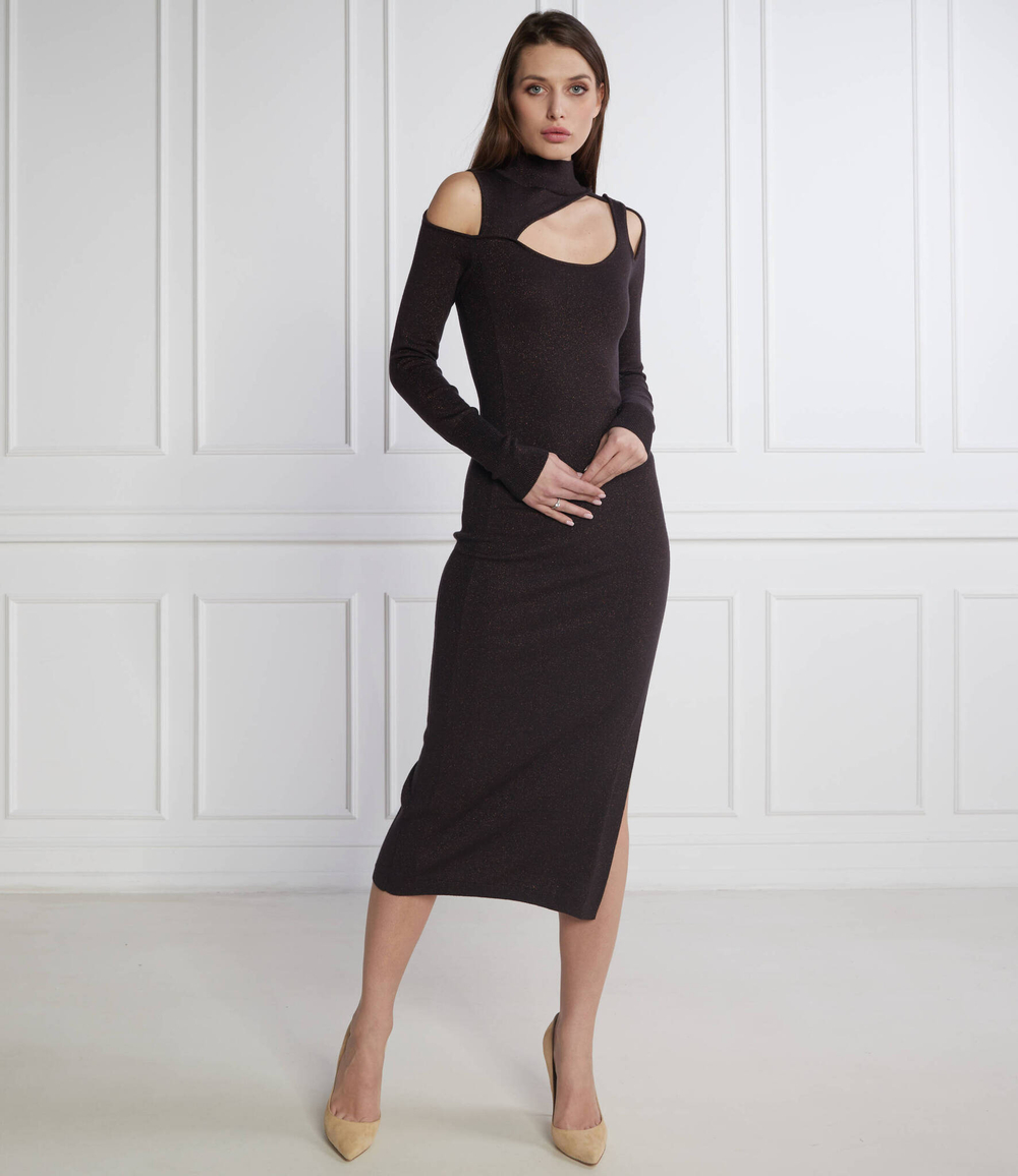 хлопковое платье Patrizia Pepe - коричневый(2A2462 K5P1)