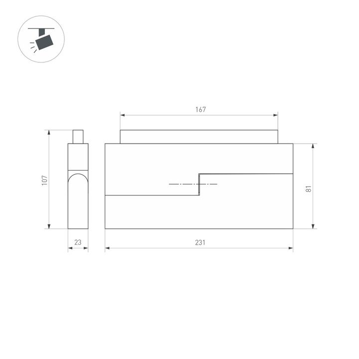 Трековый светодиодный светильник Arlight Mag-Orient-Laser-Fold-S230-12W Warm3000 034643(1)